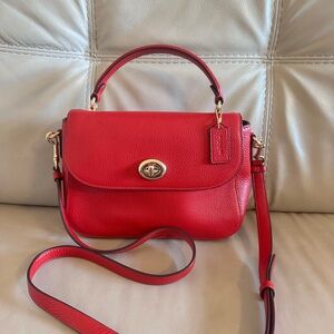 Coach Red Leather Crossbody Satchel